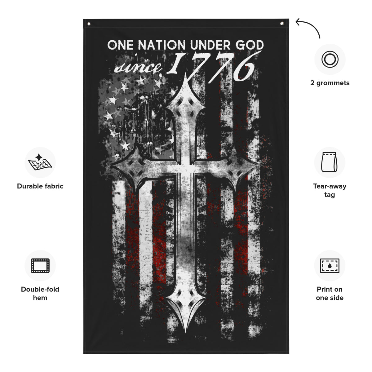 One Nation 1776 Wall Flag
