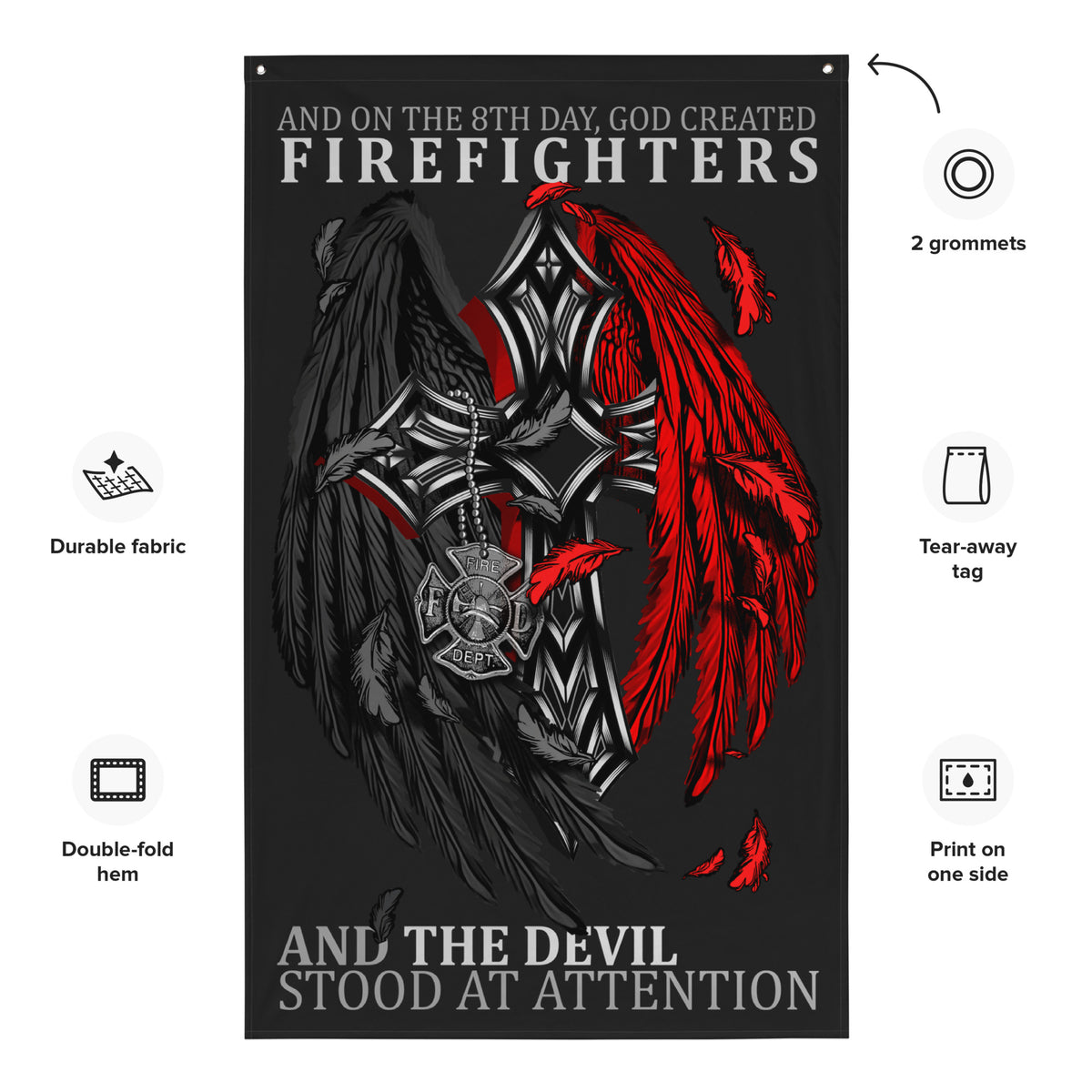 God Created Firefighters Wall Flag