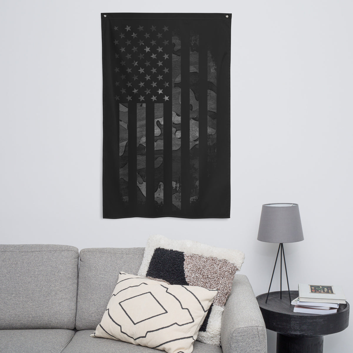 Black Camo American Flag Wall Flag