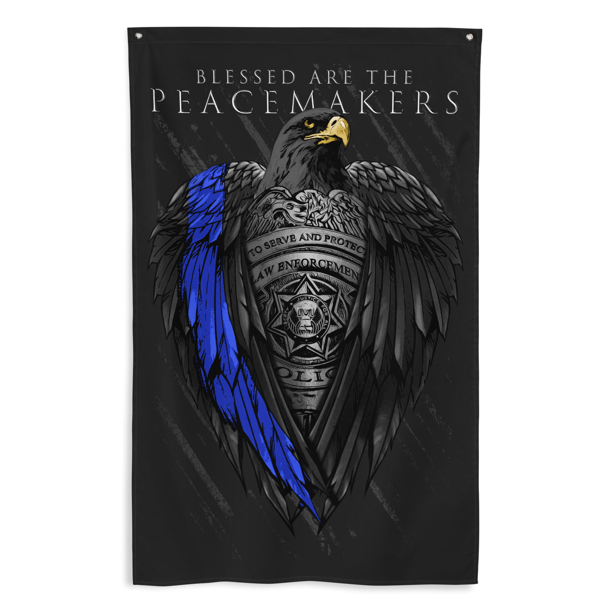 Peacemakers Black Eagle Wall Flag