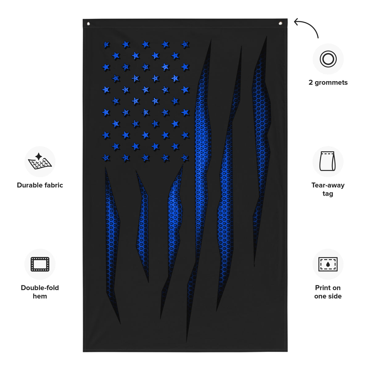 Blue Carbon Onyx American Flag Wall Flag