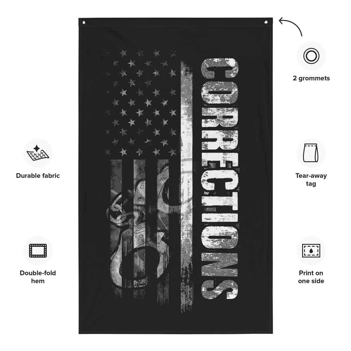 Corrections: Thin Gray Line Wall Flag