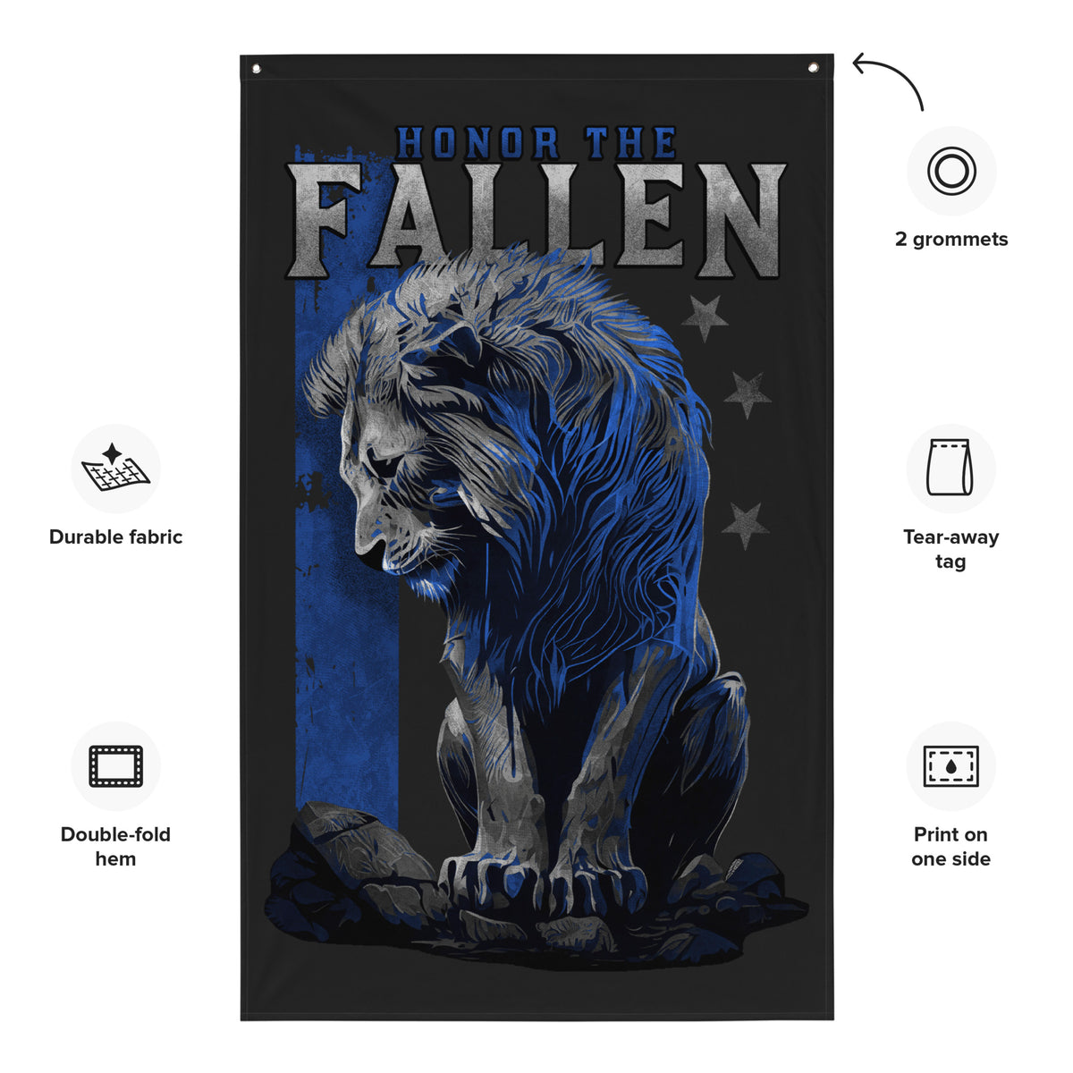 Honor The Fallen: Lion Edition Wall Flag