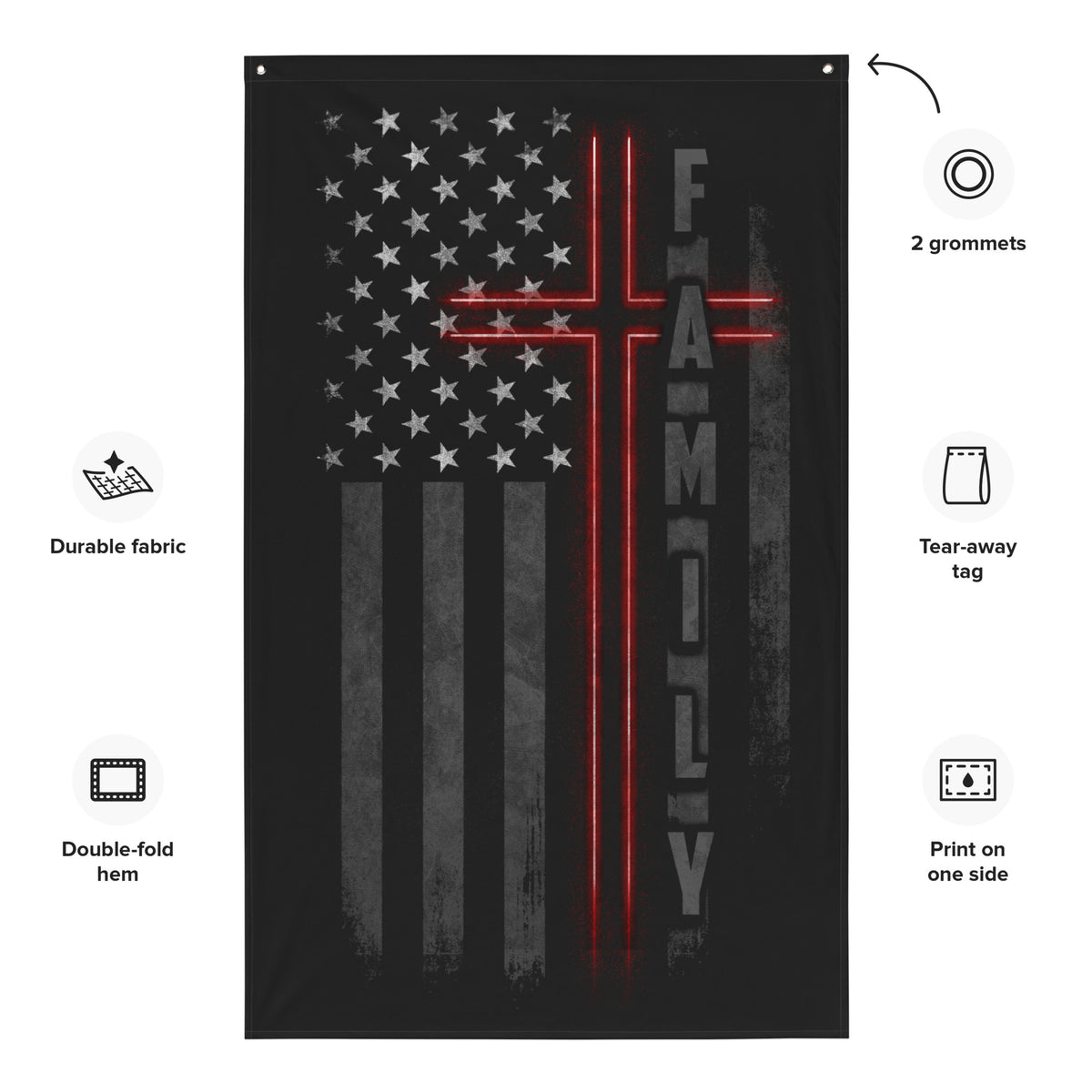 American Christian Family Wall Flag