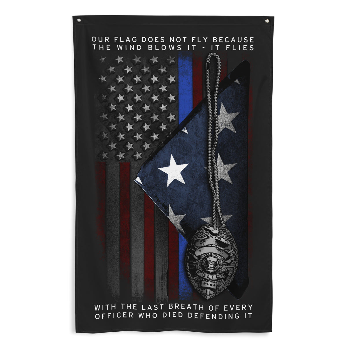 Police Officer's Last Breath Wall Flag