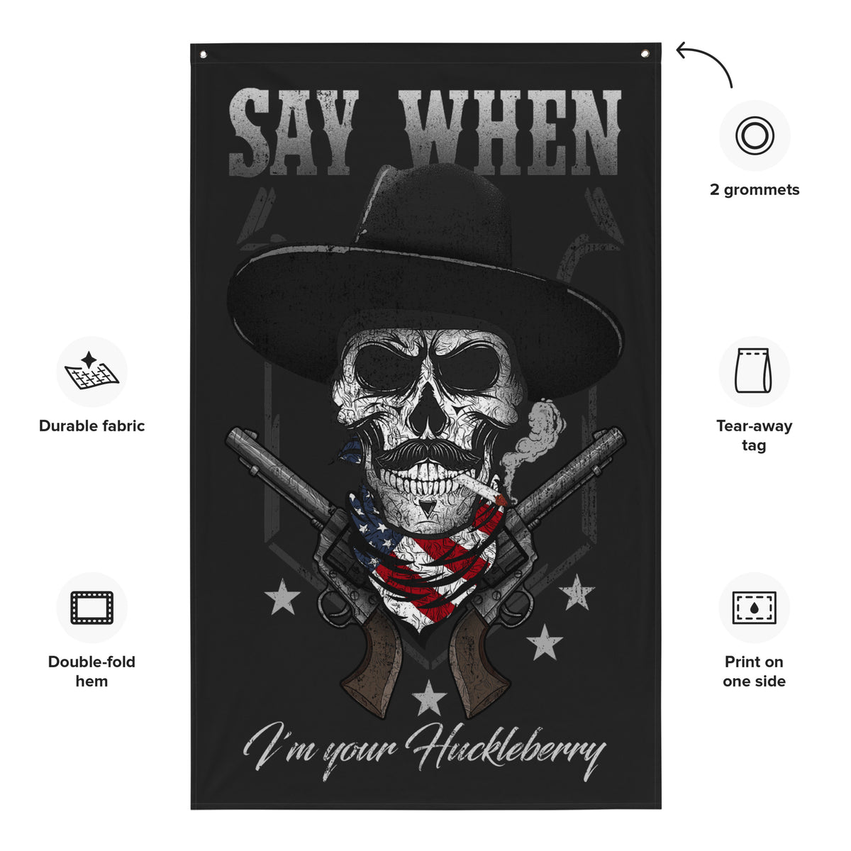 Huckleberry Wall Flag