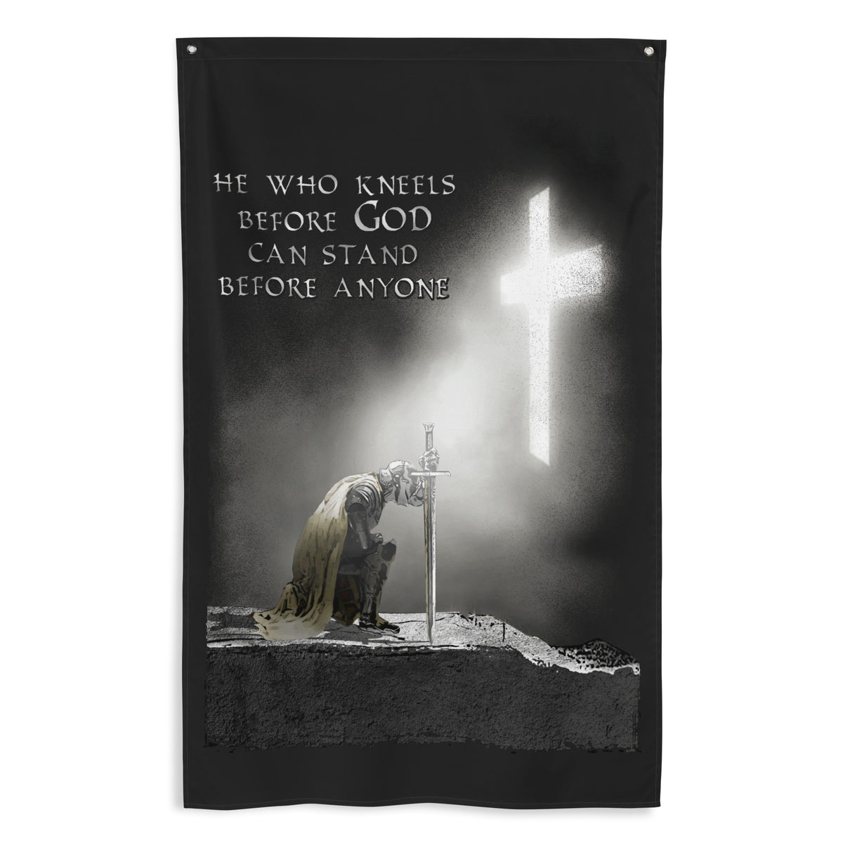 Kneel Before God. Stand Before Anyone Wall Flag