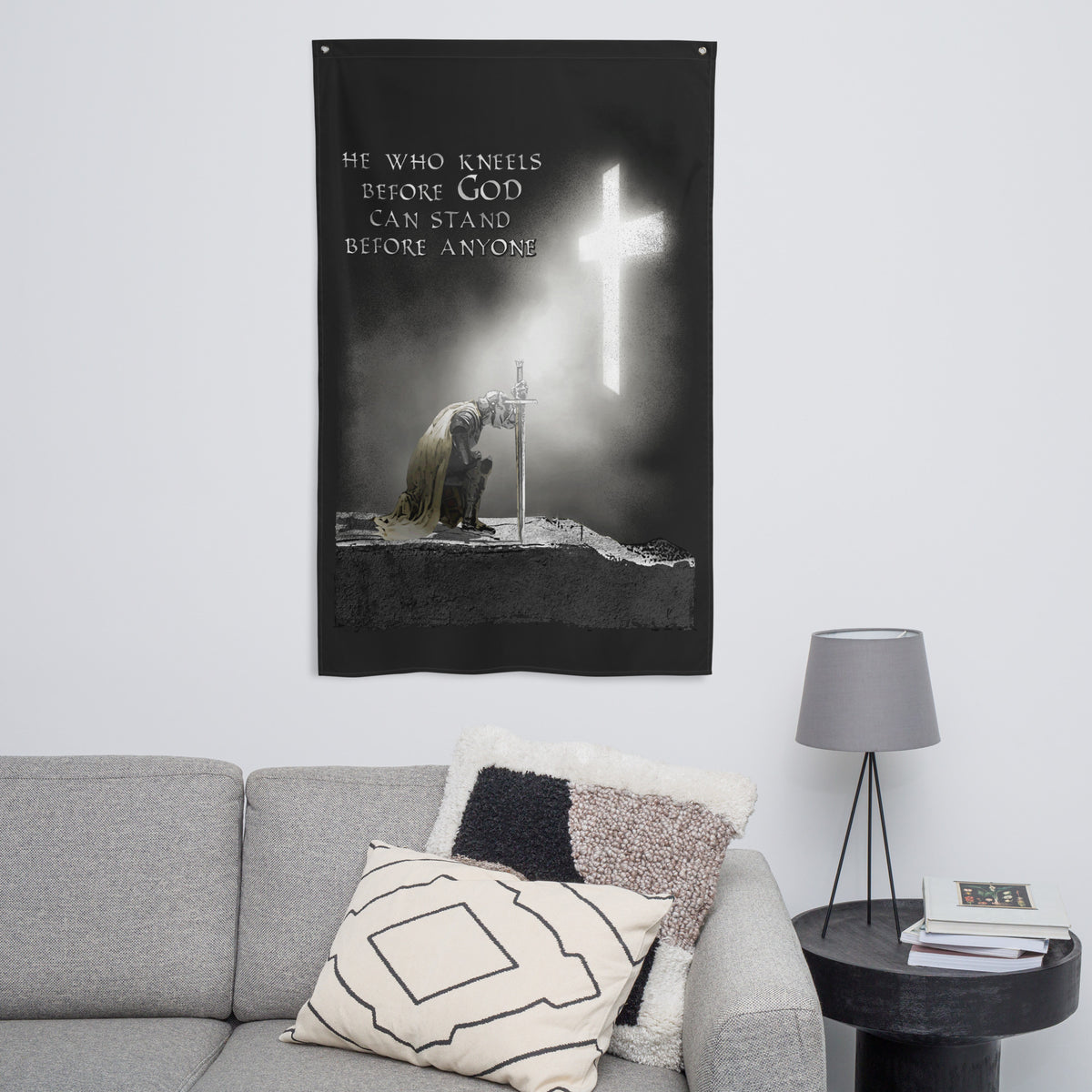 Kneel Before God. Stand Before Anyone Wall Flag