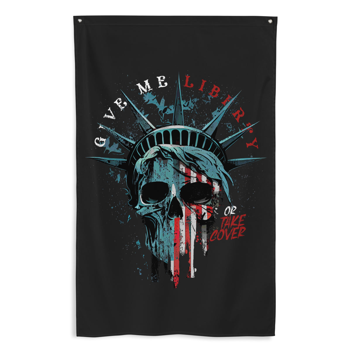 Give Me Liberty or Take Cover Wall Flag