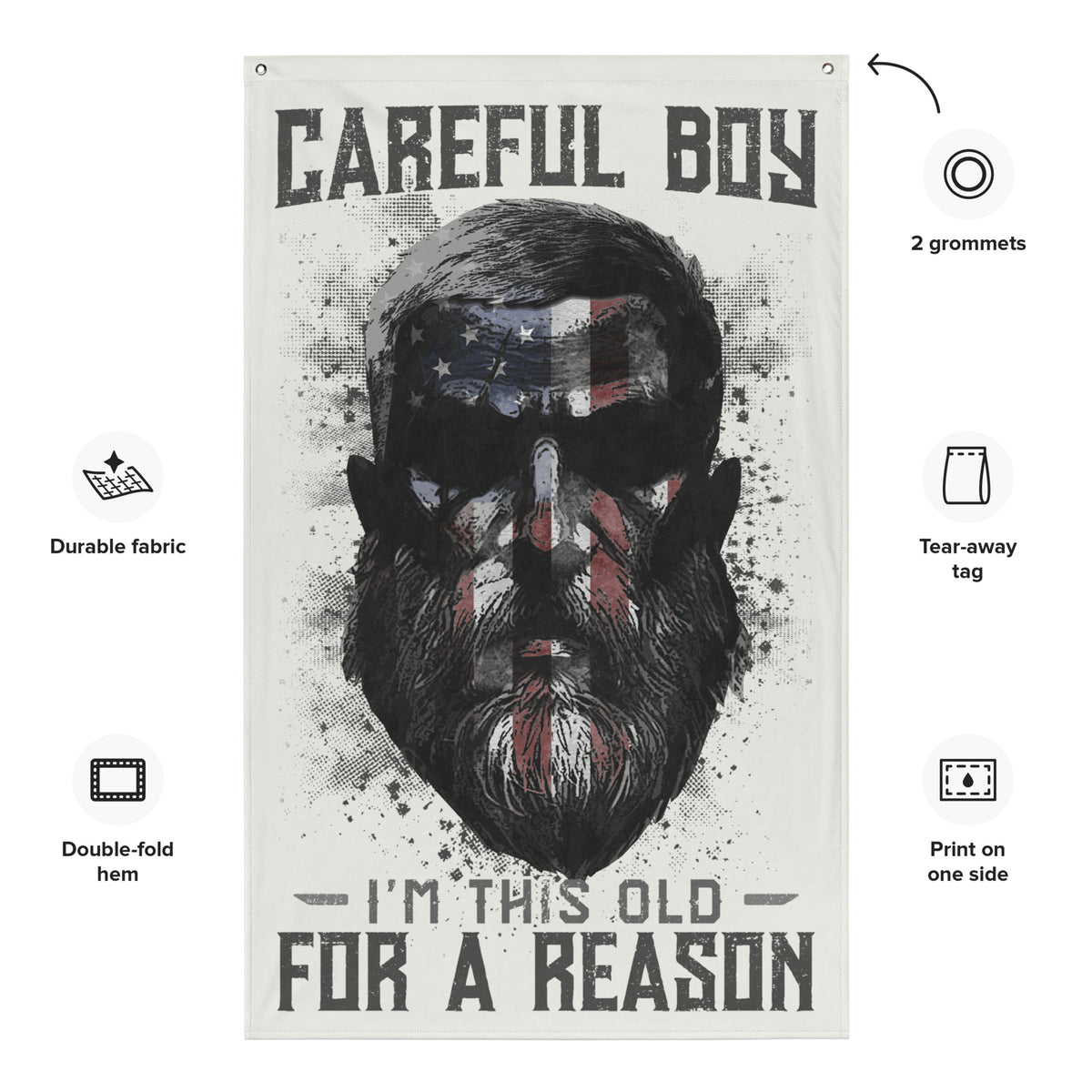 Careful Boy: Light Wall Flag