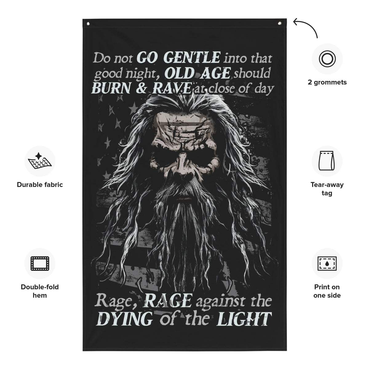 Do Not Go Gentle Wall Flag