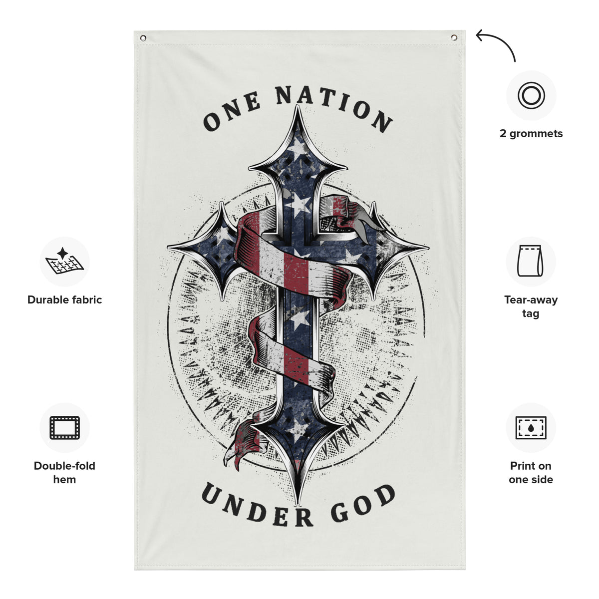 One Nation Under God: Light Wall Flag