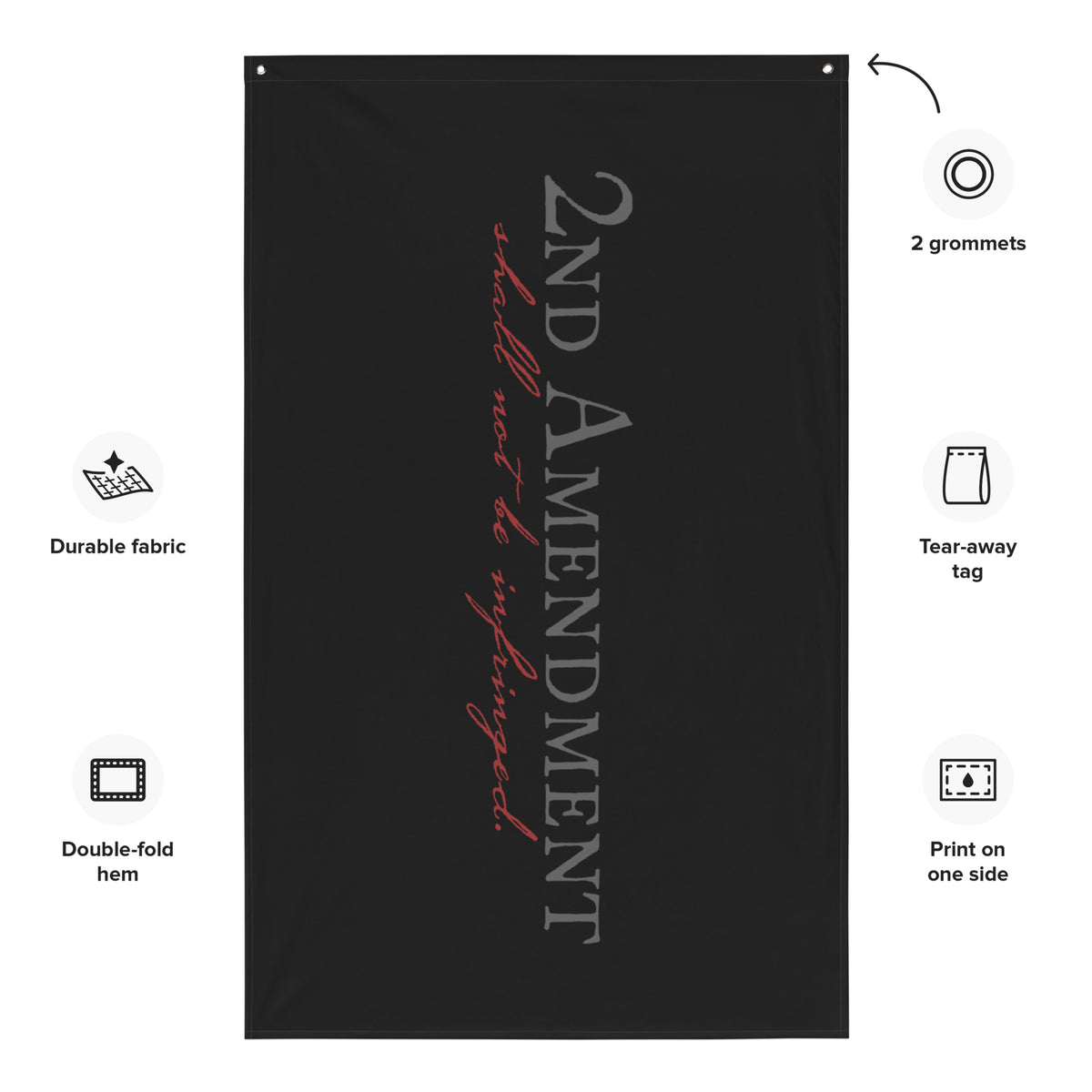 The Bill of Rights 2A Onyx Wall Flag