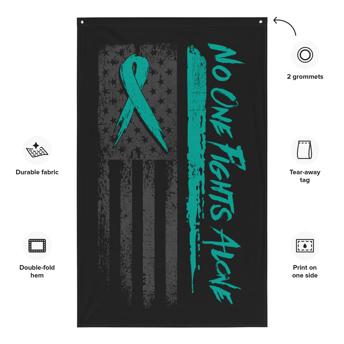 PTSD: No One Fights Alone 2.0 Wall Flag
