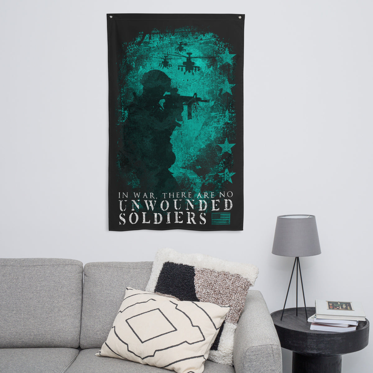PTSD: No Unwounded Soldiers Wall Flag
