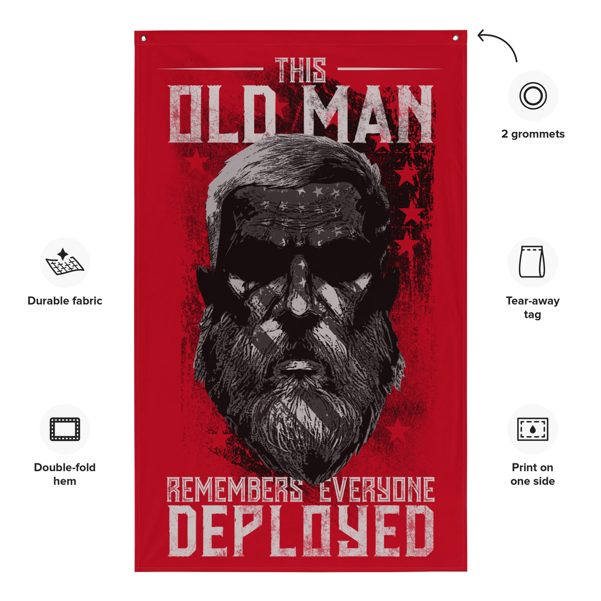 Old Man R.E.D. Wall Flag