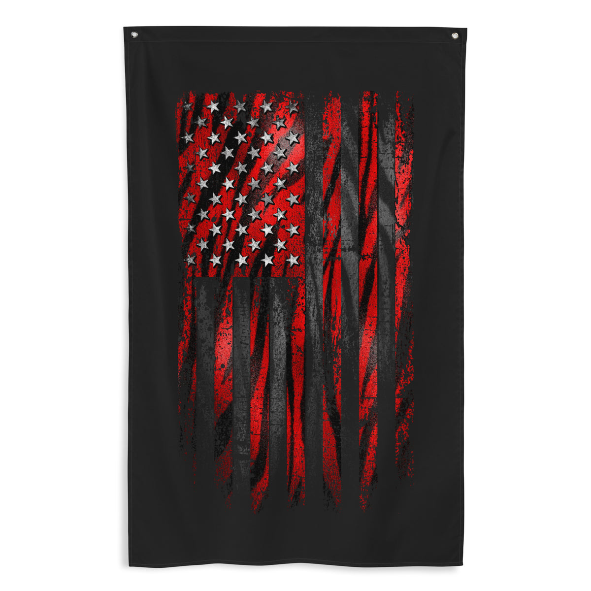 Red Tiger American Flag Wall Flag