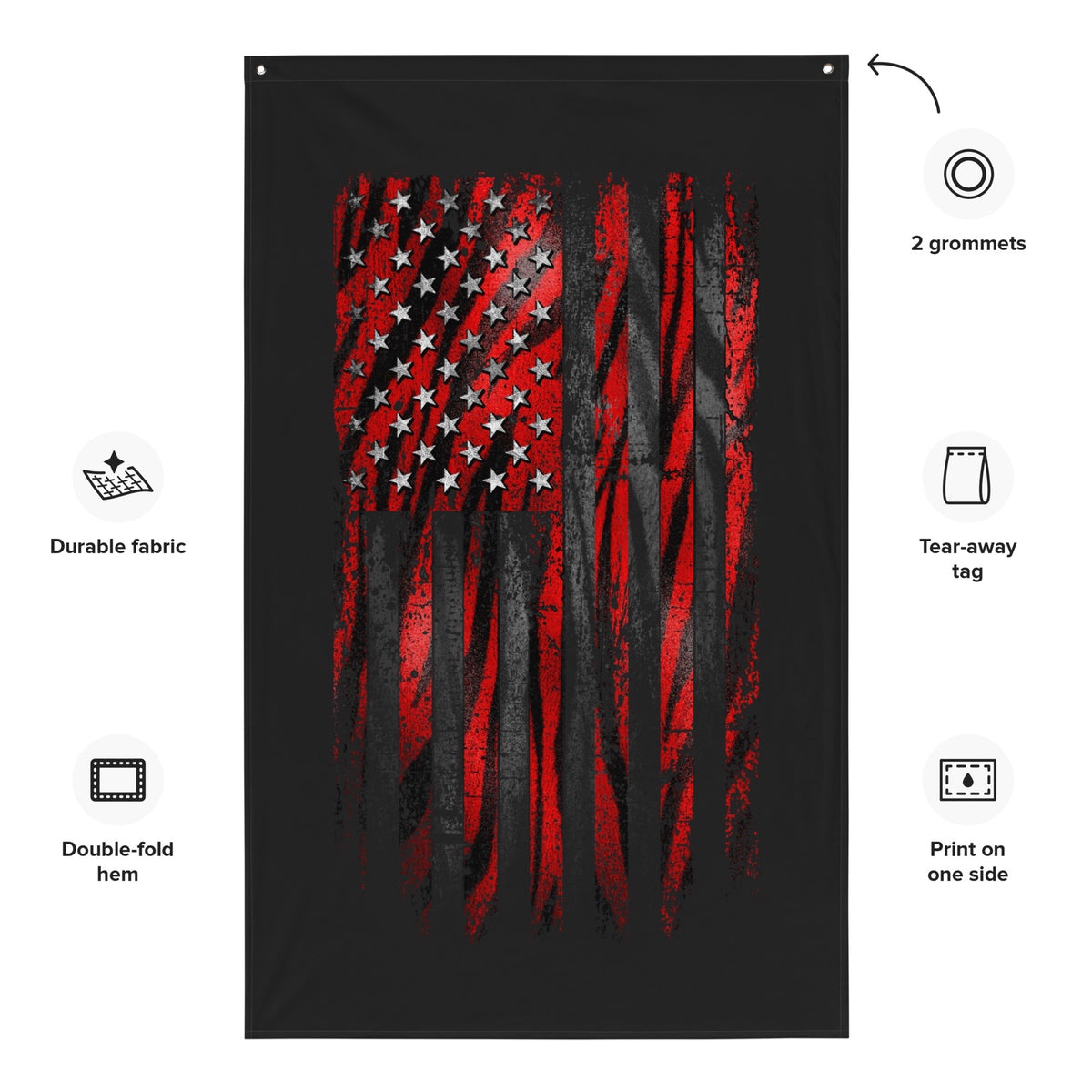 Red Tiger American Flag Wall Flag