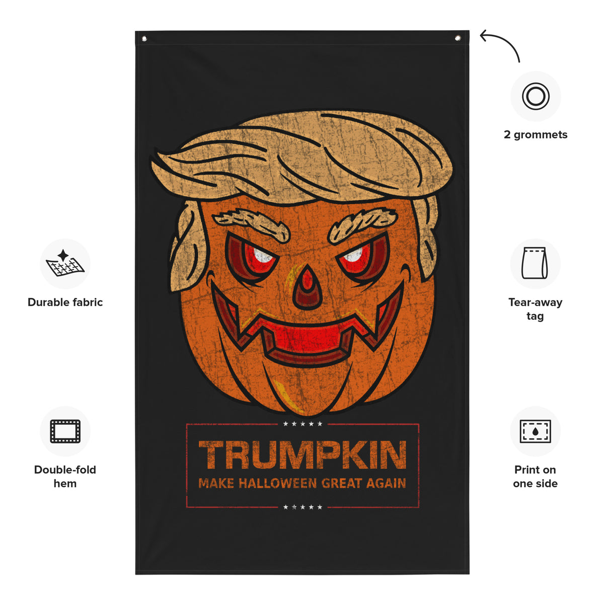 TRUMPKIN: Make Halloween Great Again! Wall Flag