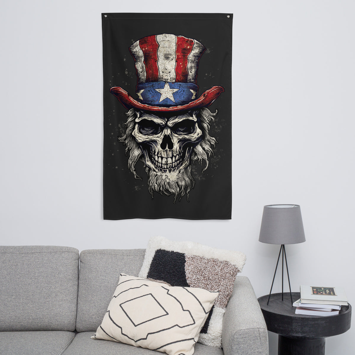 Uncle Sam Skull Wall Flag