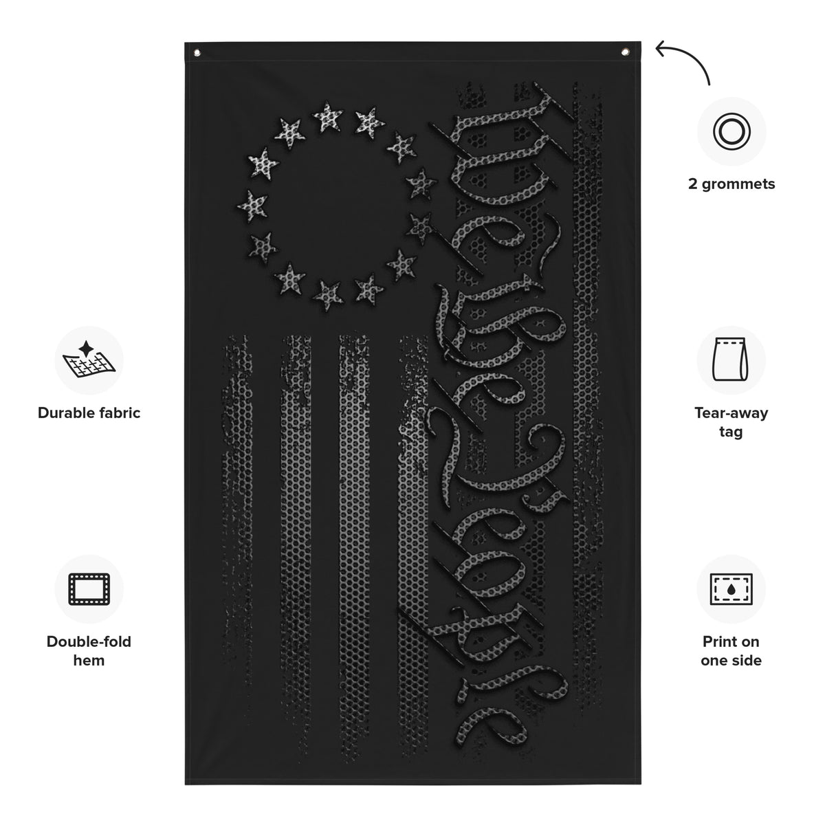 We The People Carbon Onyx Wall Flag