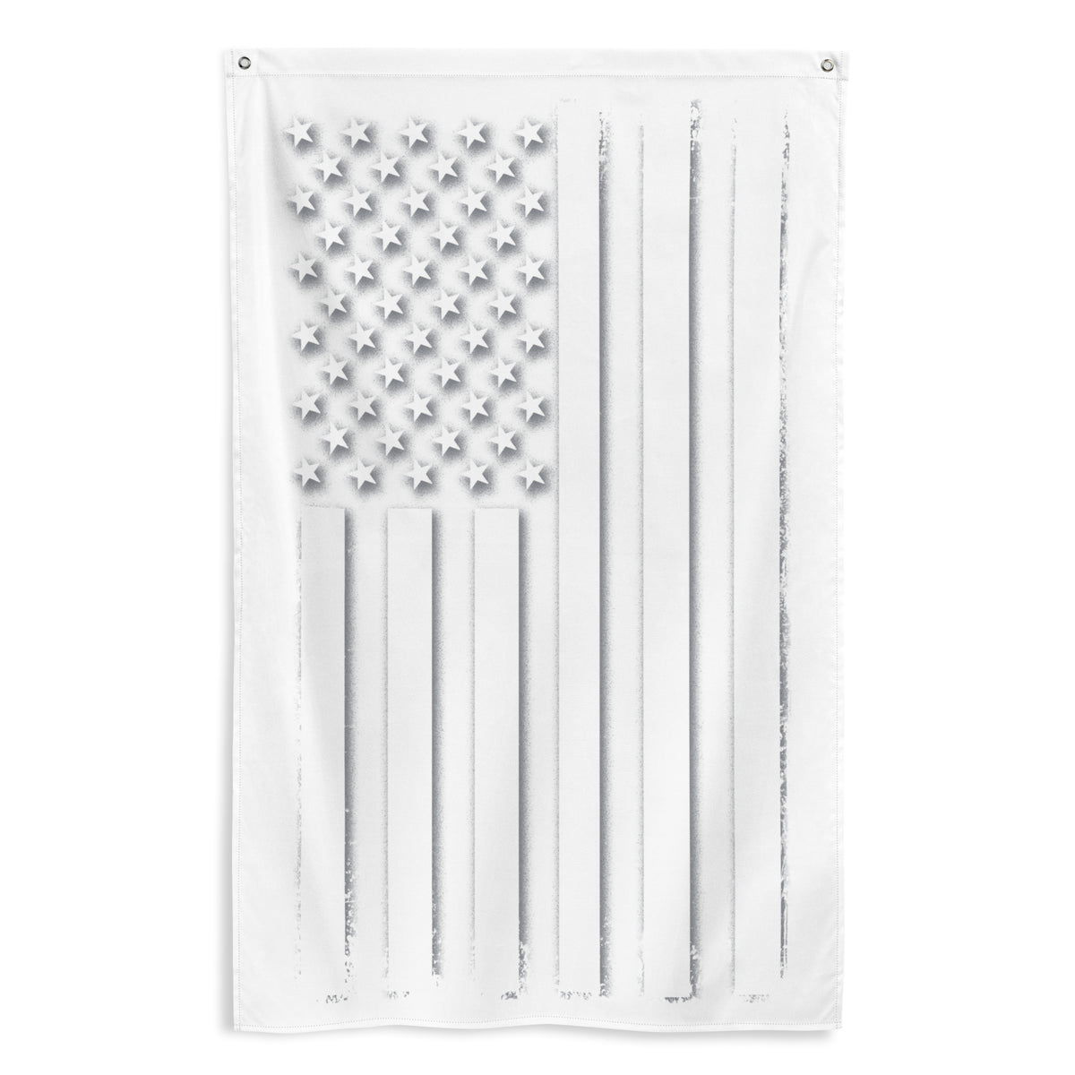 White Out American Flag Wall Flag