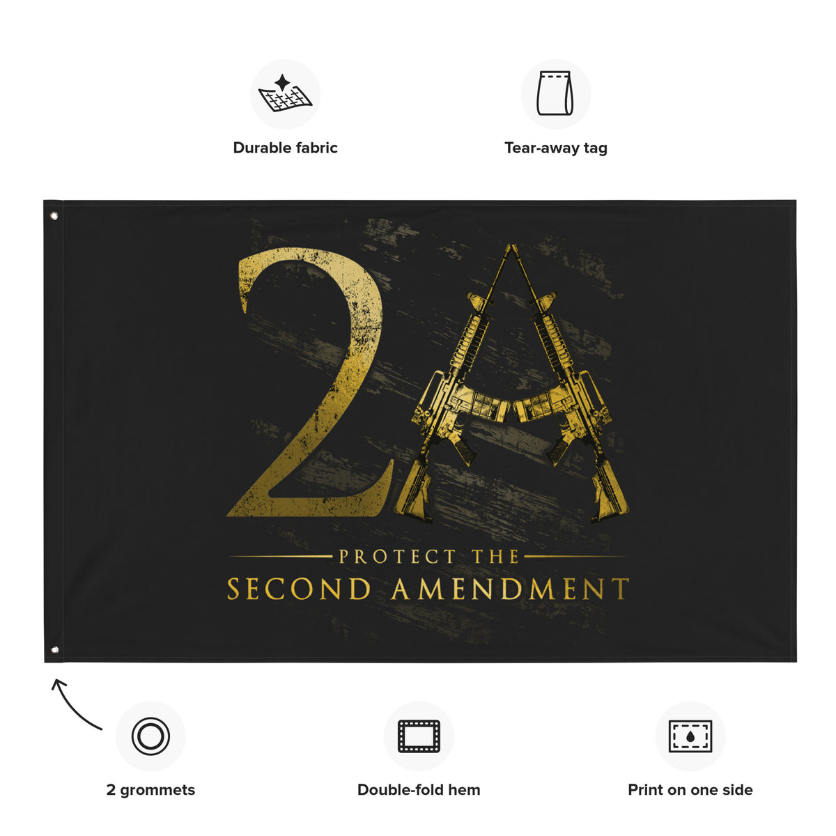 2A: Protect the Second Amendment Wall Flag