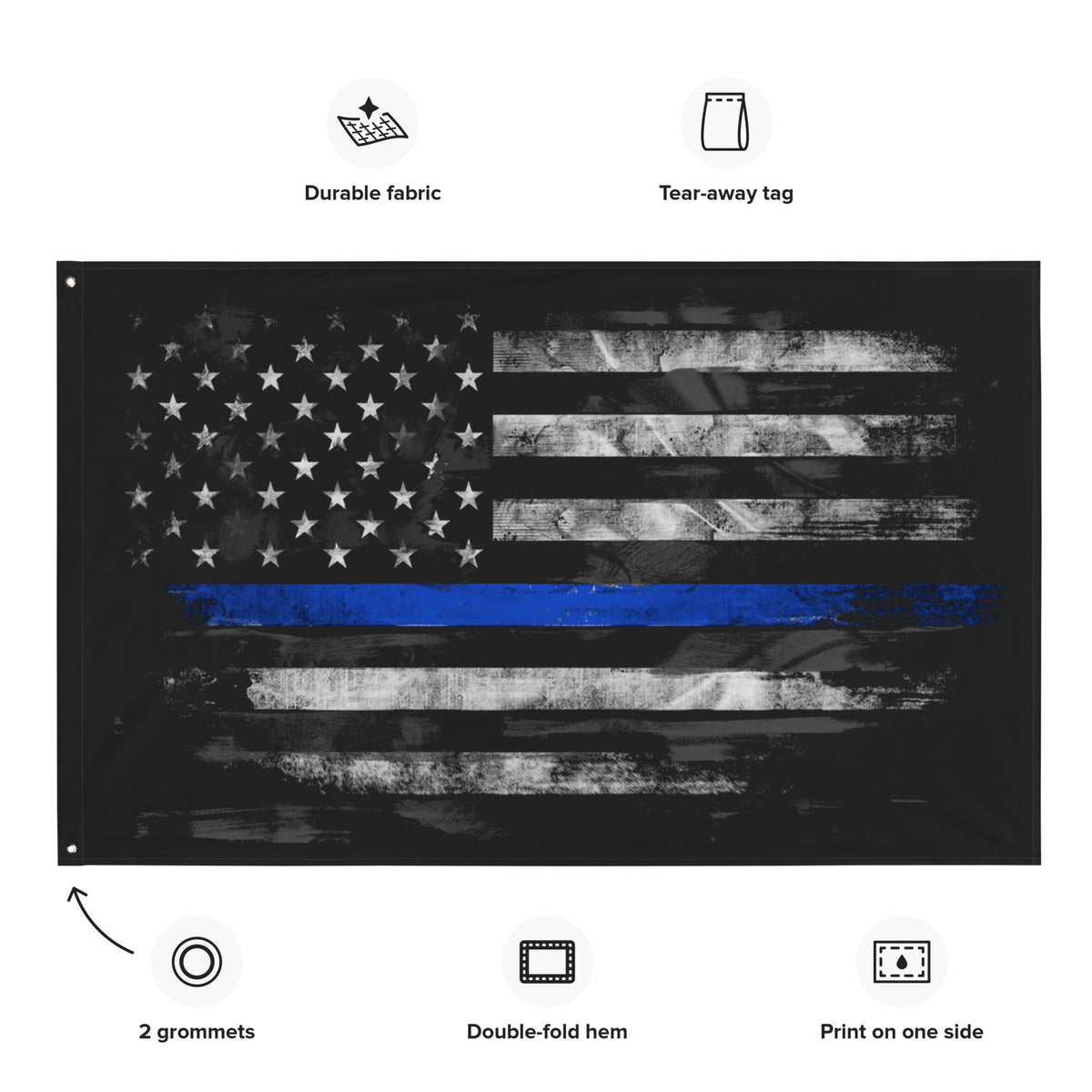 Thin Blue Line Flag 2.0 Front Wall Flag