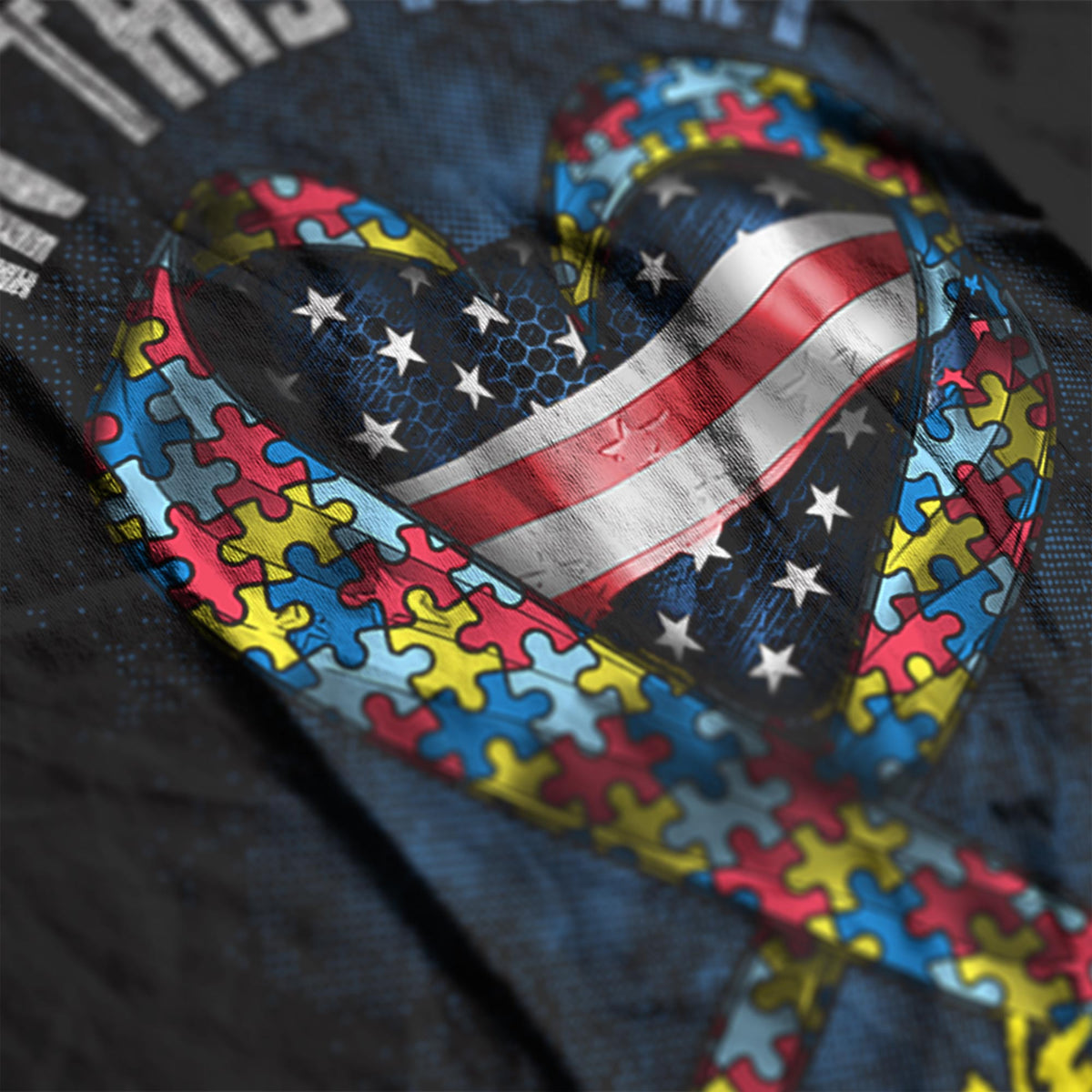 Ribbon Heart: Autism Awareness
