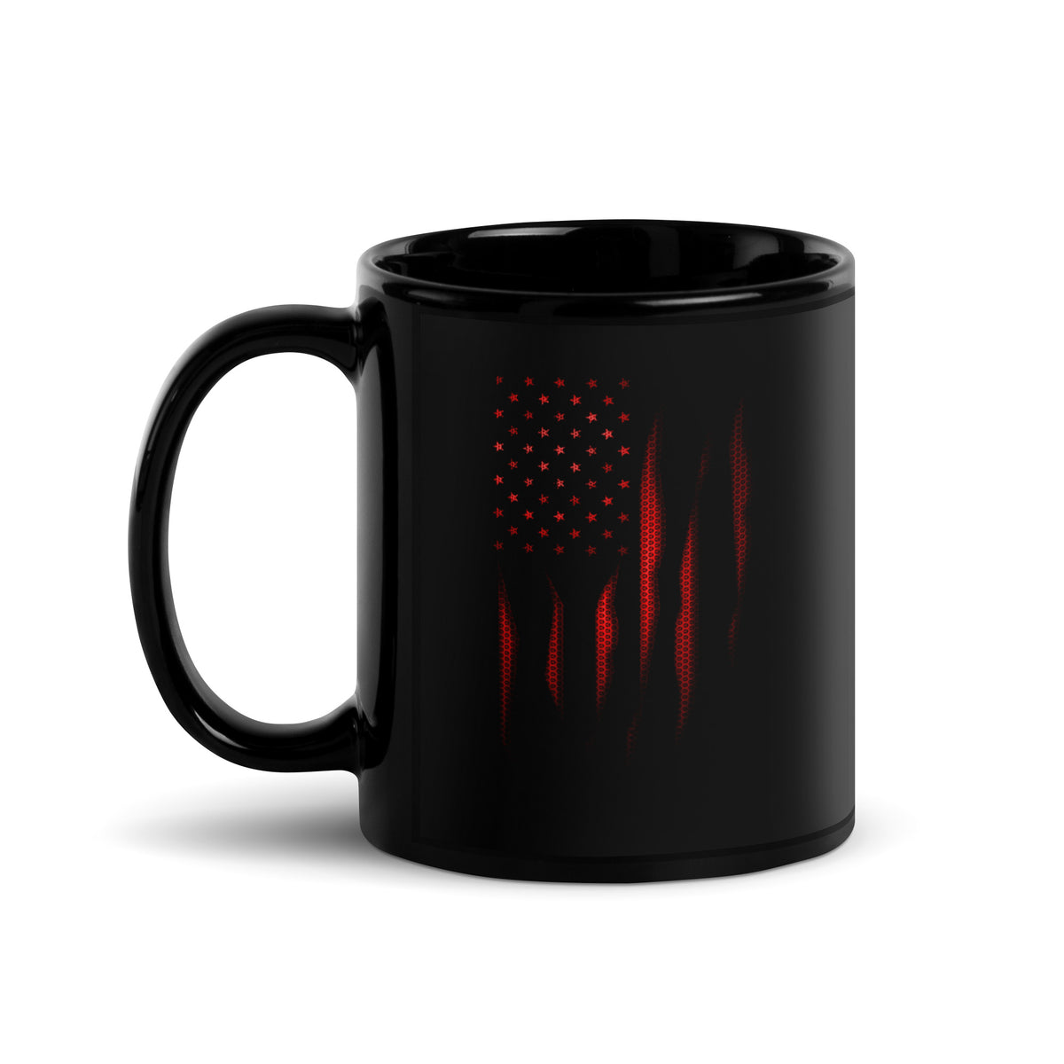 Red Carbon Onyx American Flag Mug