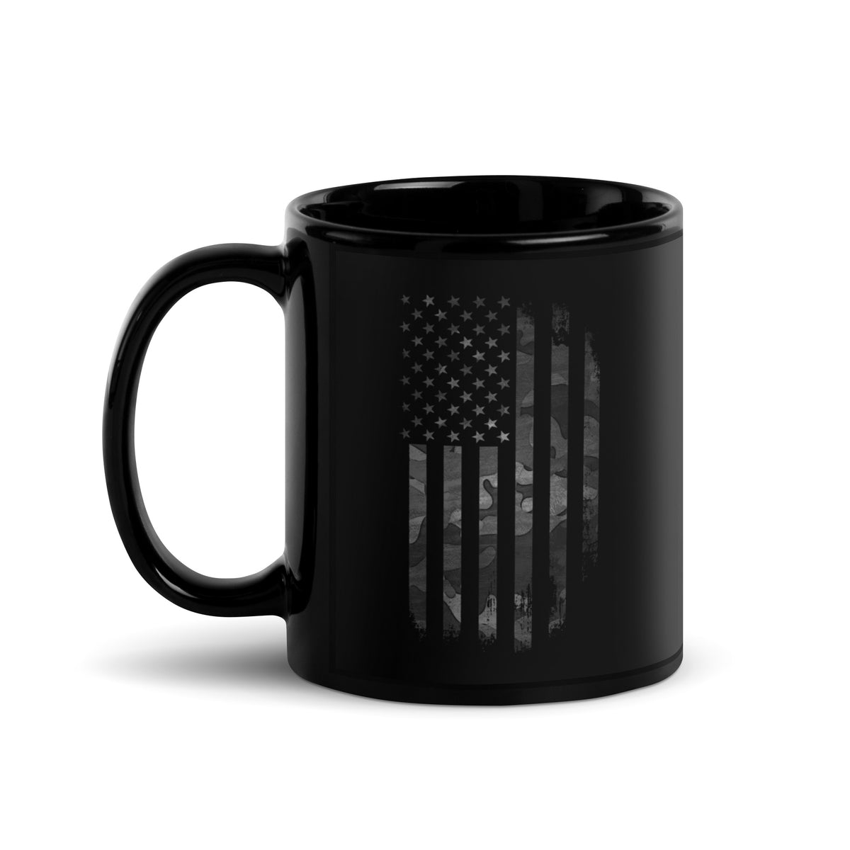 Black Camo American Flag Mug