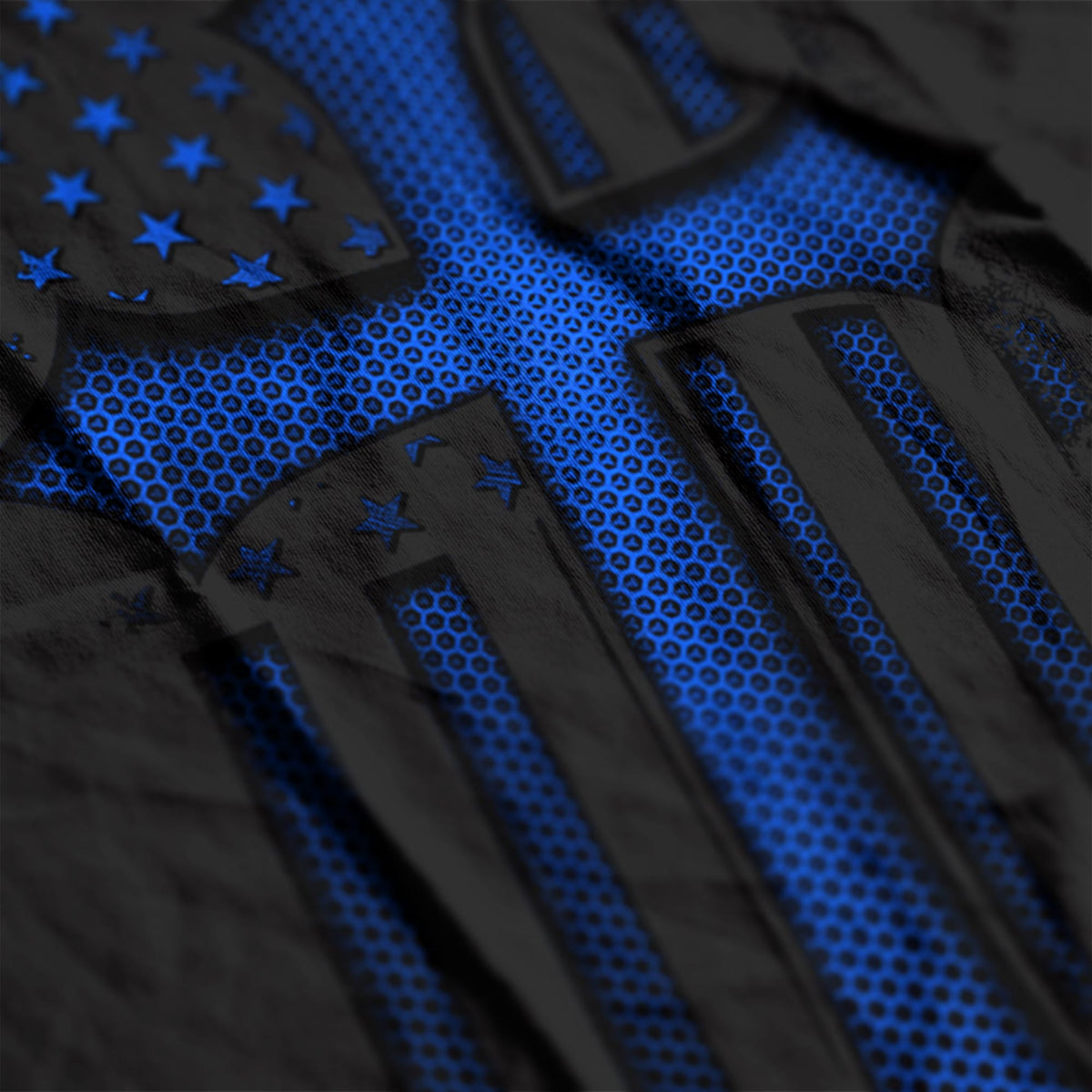 Christian Cross Blue Carbon Onyx