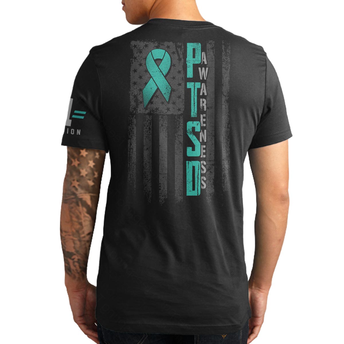 PTSD Awareness American Flag