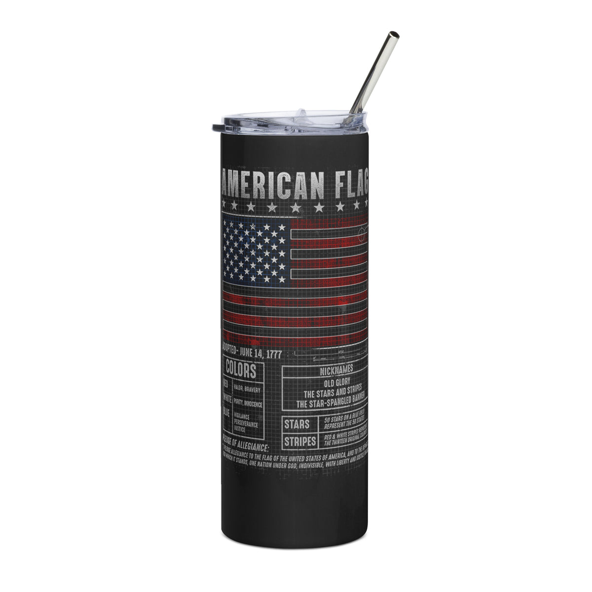 American Flag Blueprint Tumbler