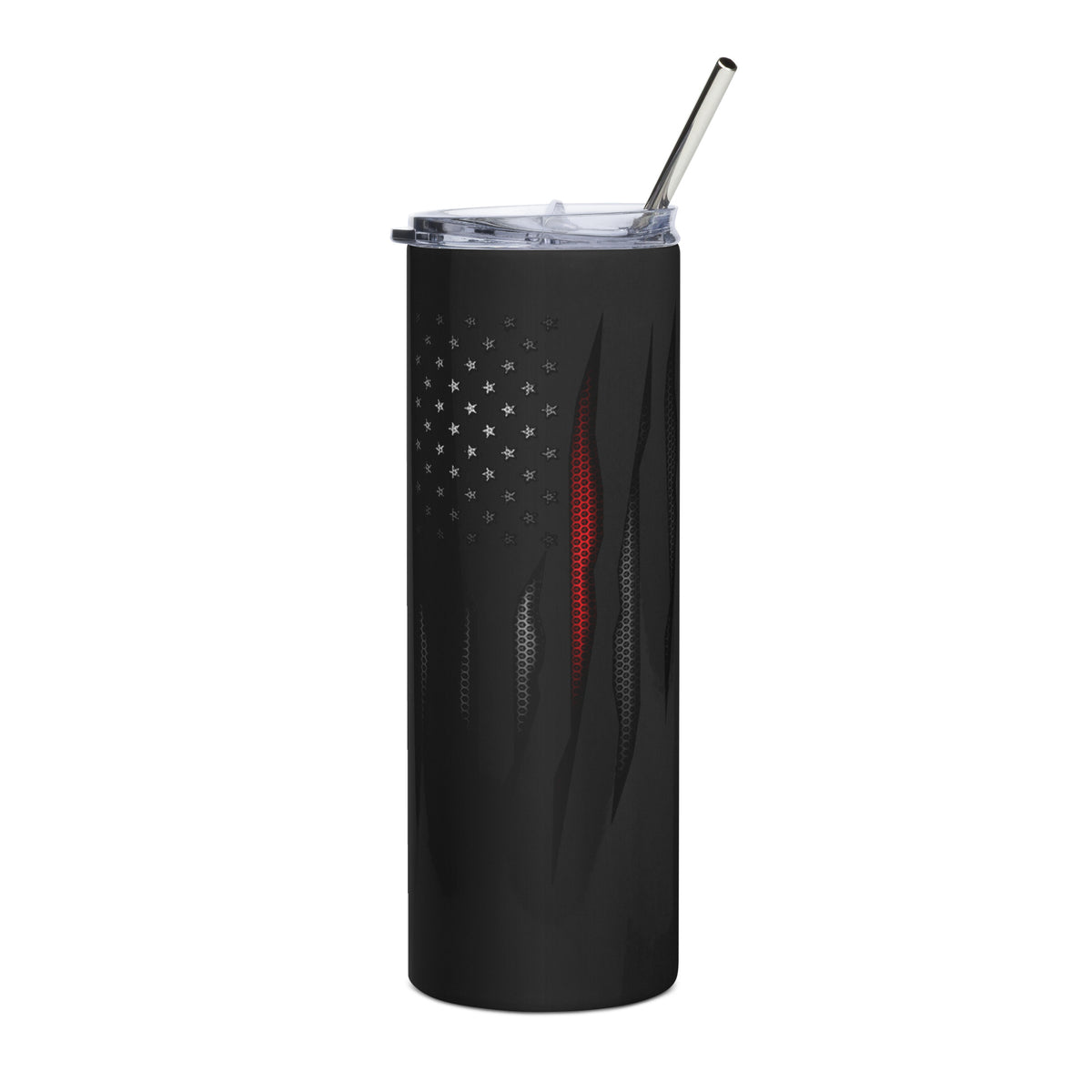 Carbon Onyx Thin Red Line Flag Tumbler