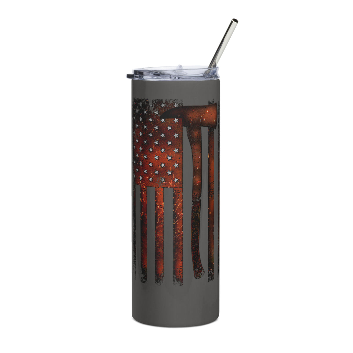 Firefighter Flame Flag Tumbler