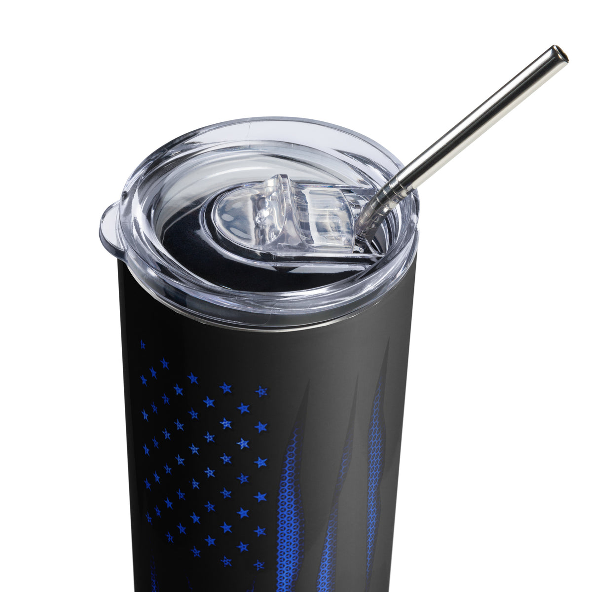 Blue Carbon Onyx American Flag Tumbler
