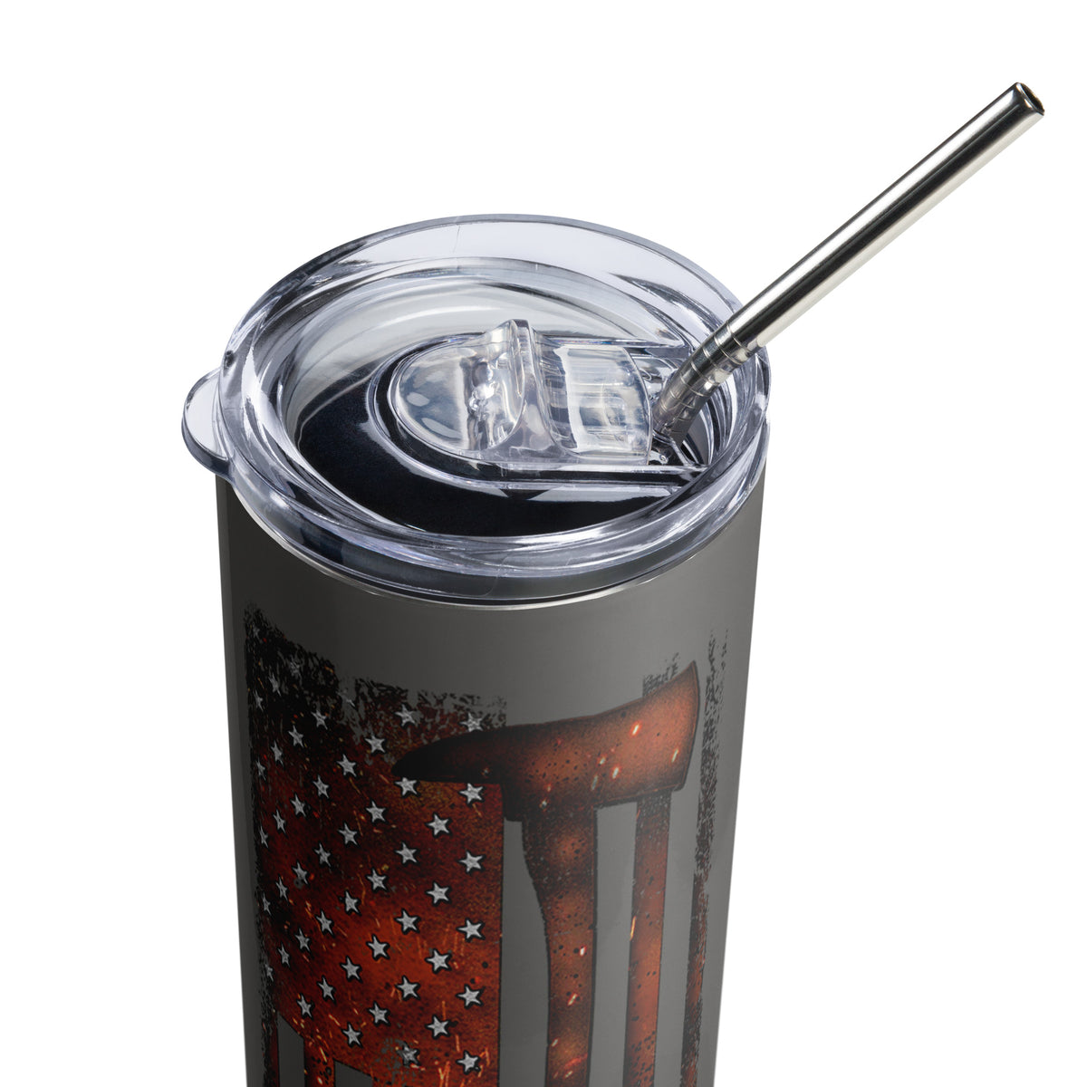 Firefighter Flame Flag Tumbler