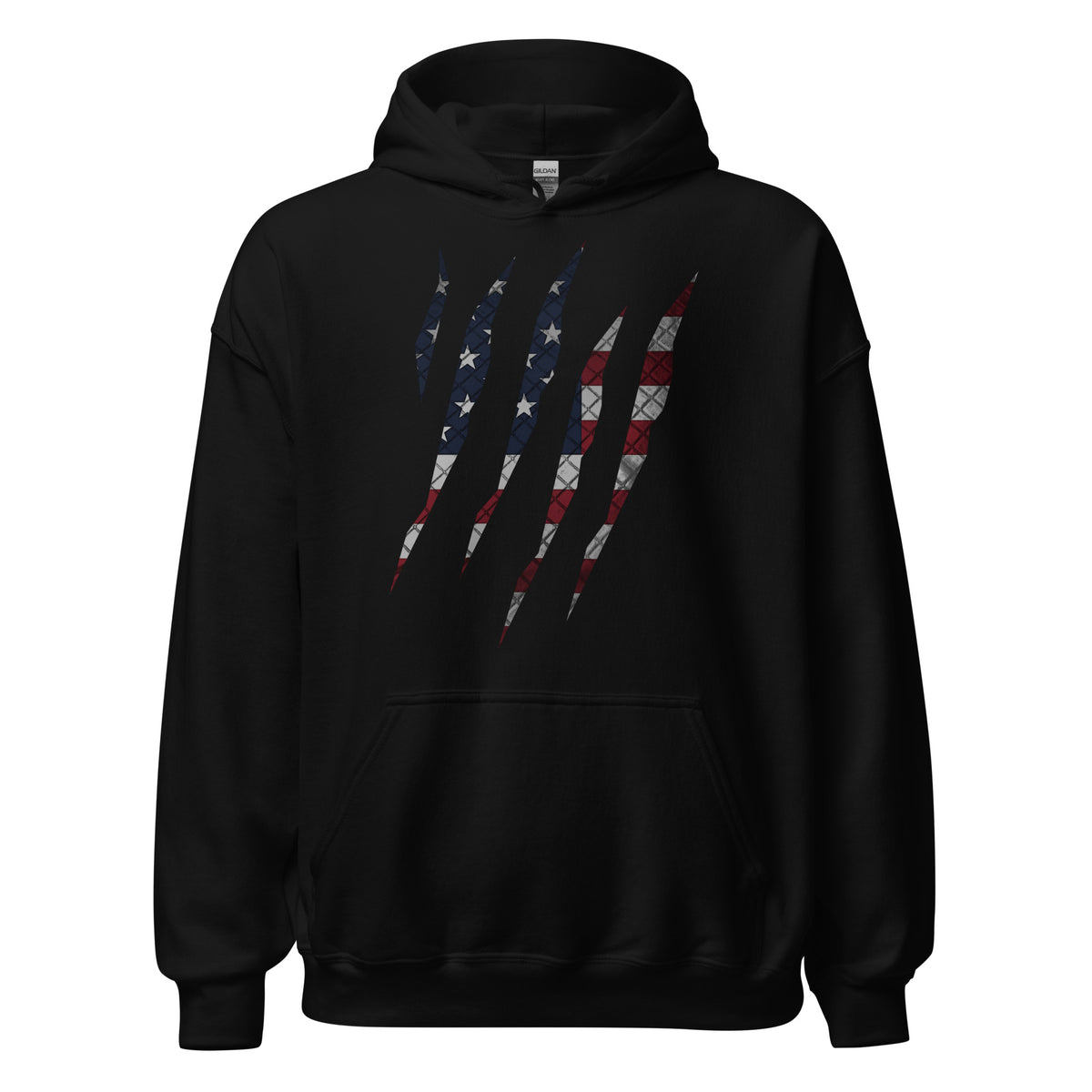 American Flag Rip Through Hoodie