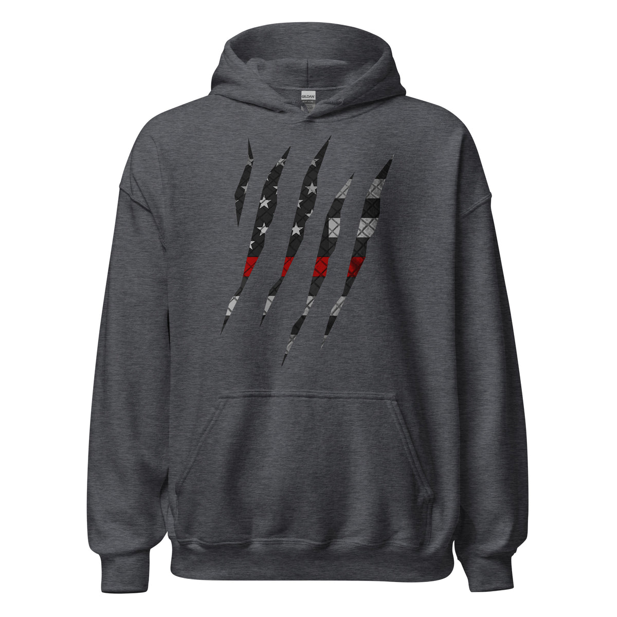 Firefighter Thin Red Line Rip Through Hoodie