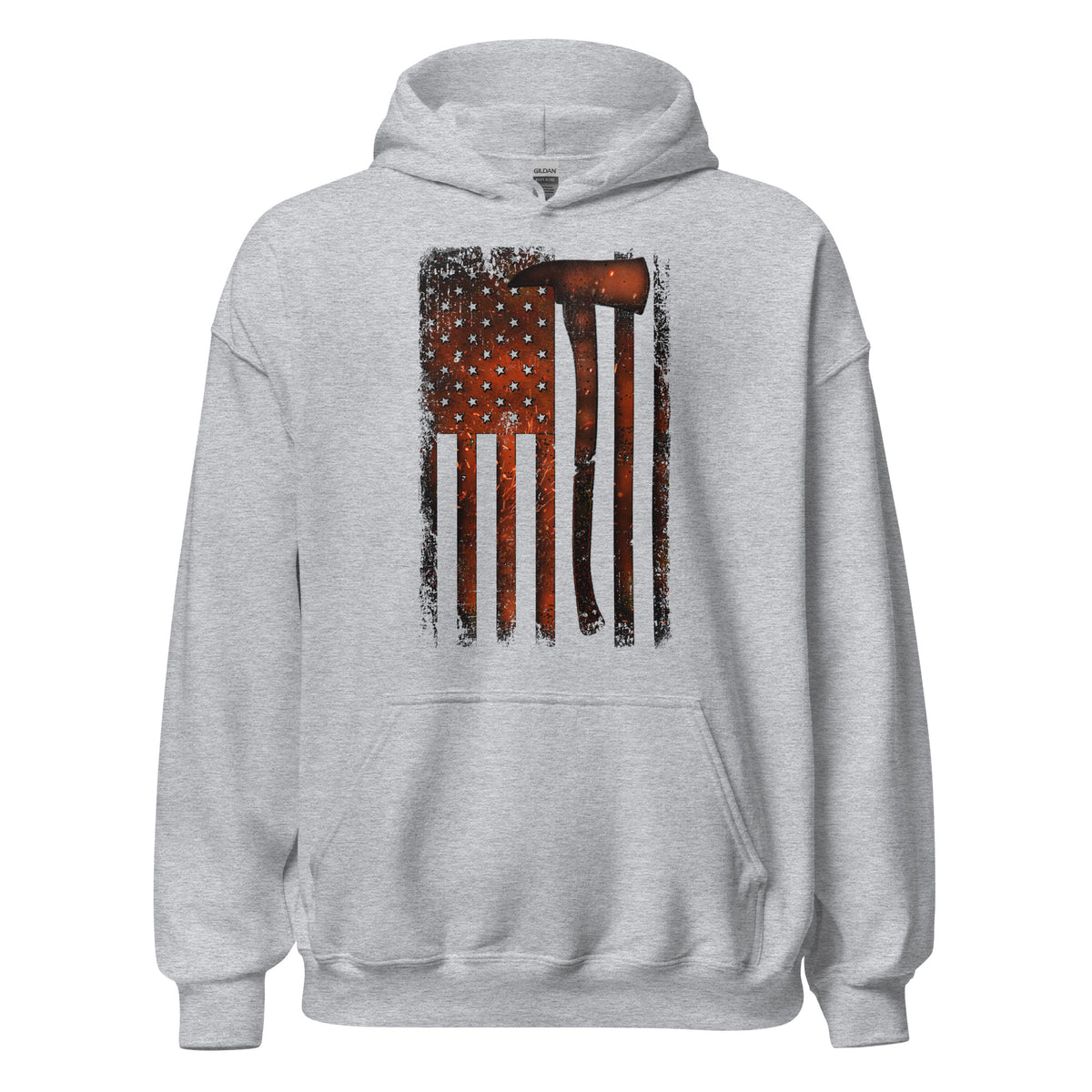 Firefighter Flame Flag Hoodie