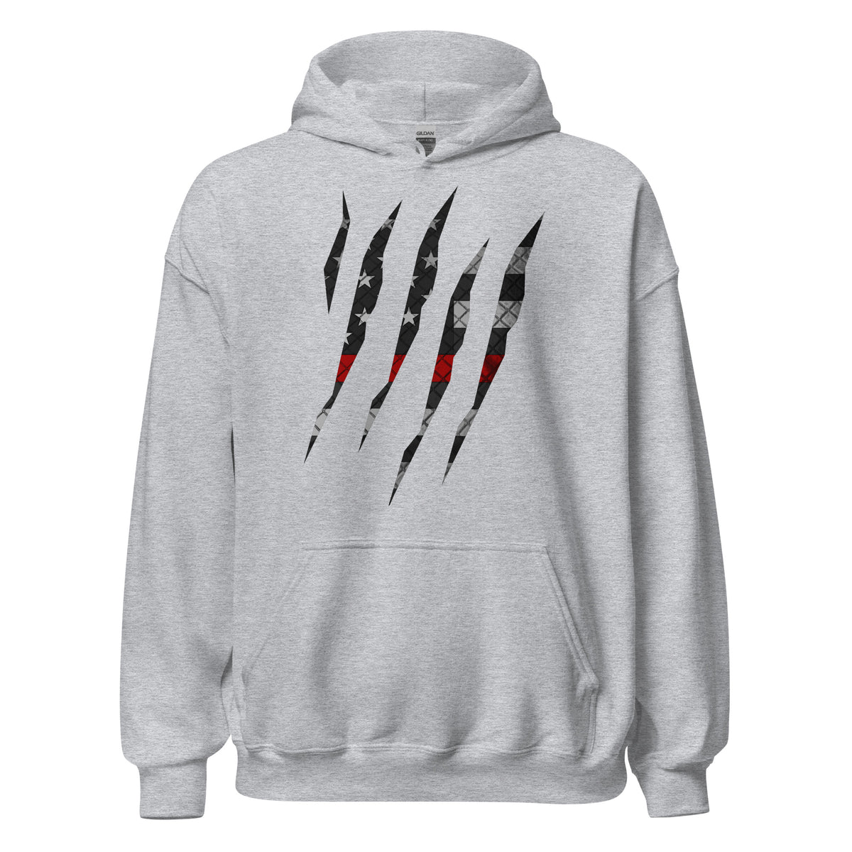 Firefighter Thin Red Line Rip Through Hoodie