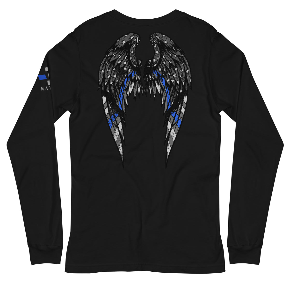Thin Blue Line Angel Wings Long Sleeve