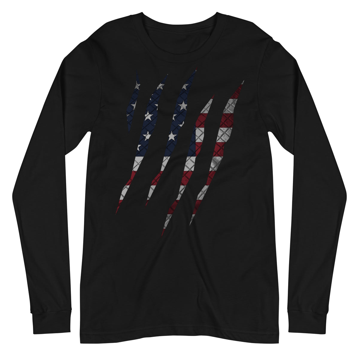 American Flag Rip Through Long Sleeve