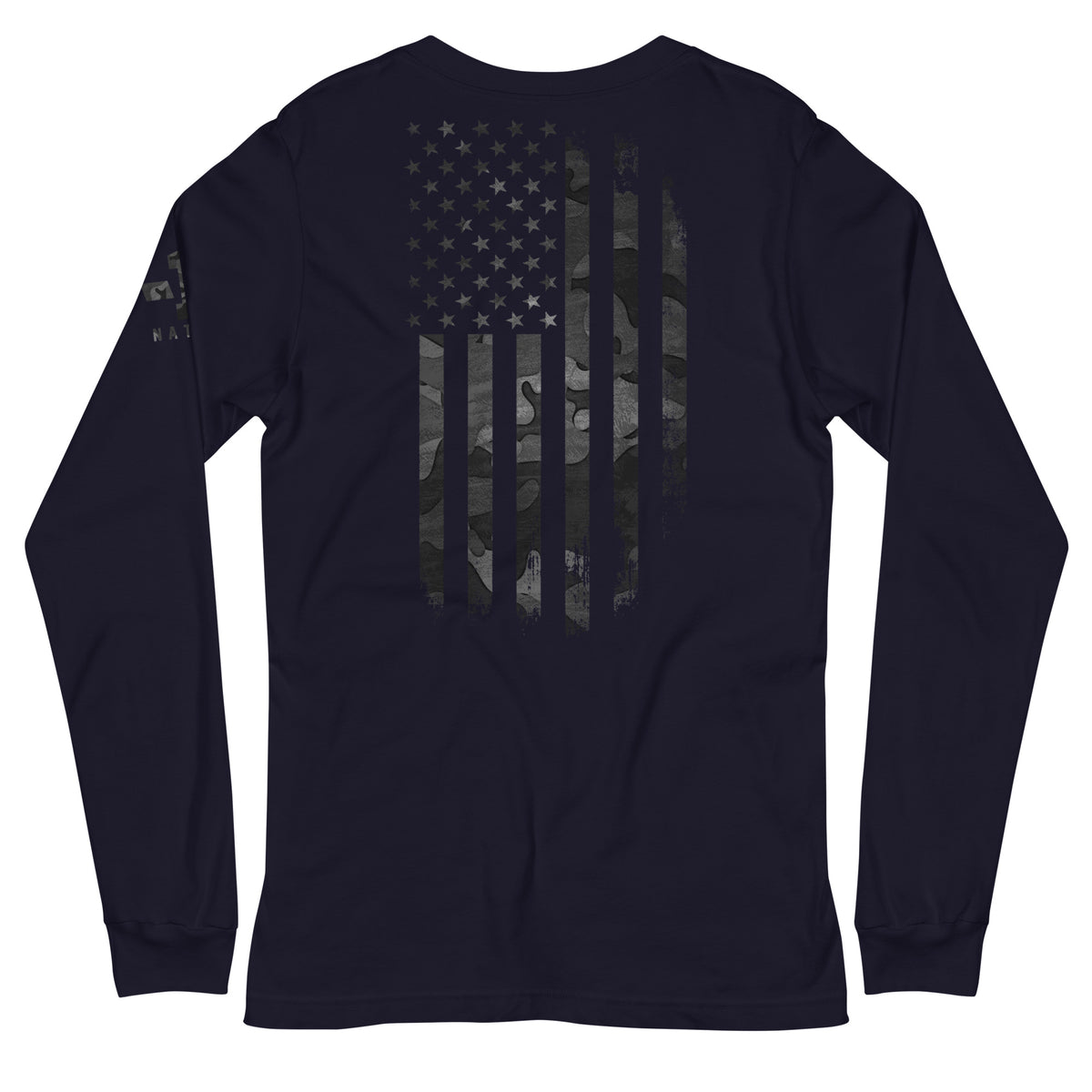 Black Camo American Flag Long Sleeve