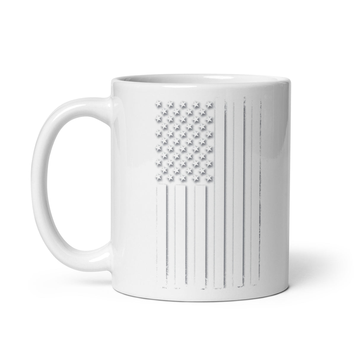 White Out American Flag Mug