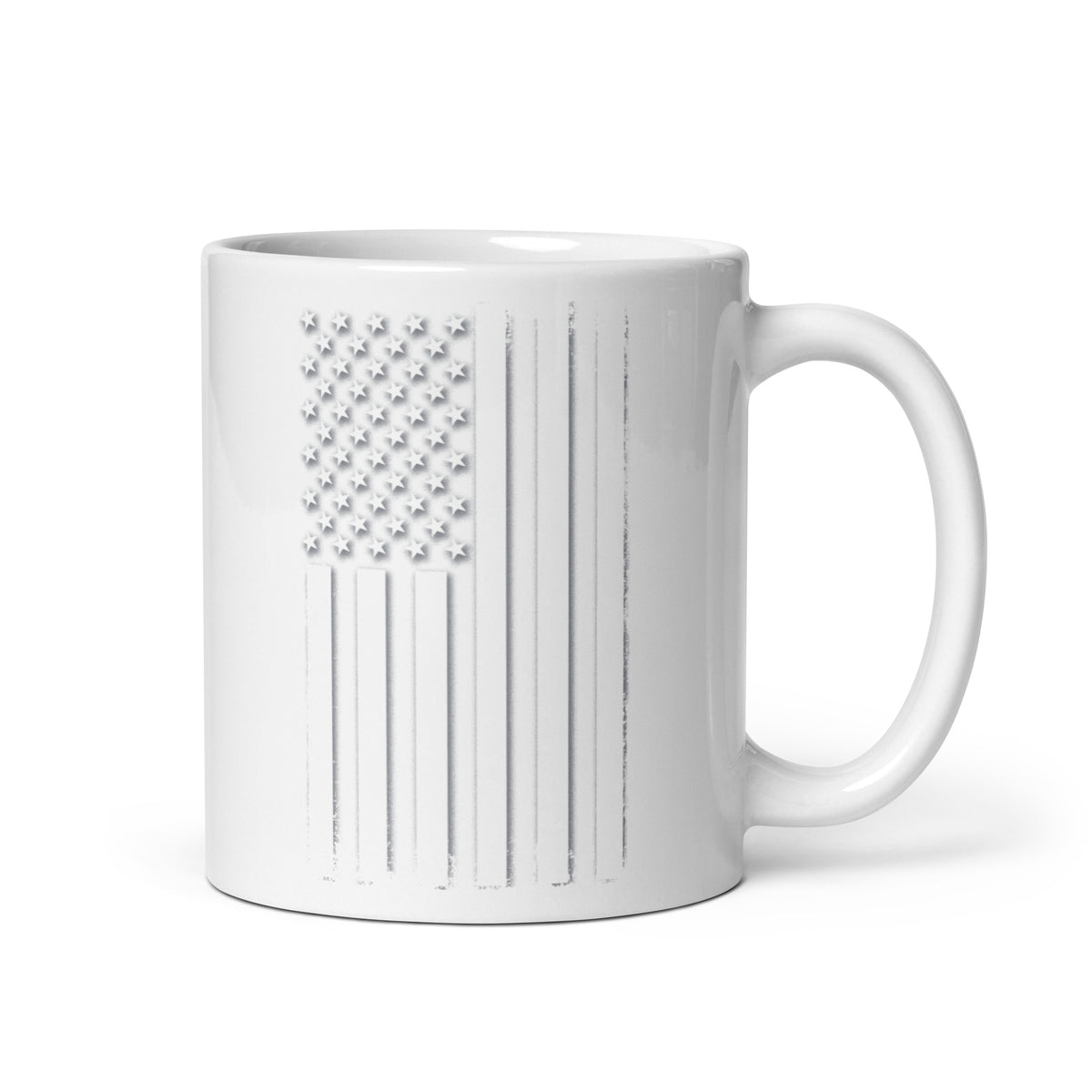 White Out American Flag Mug