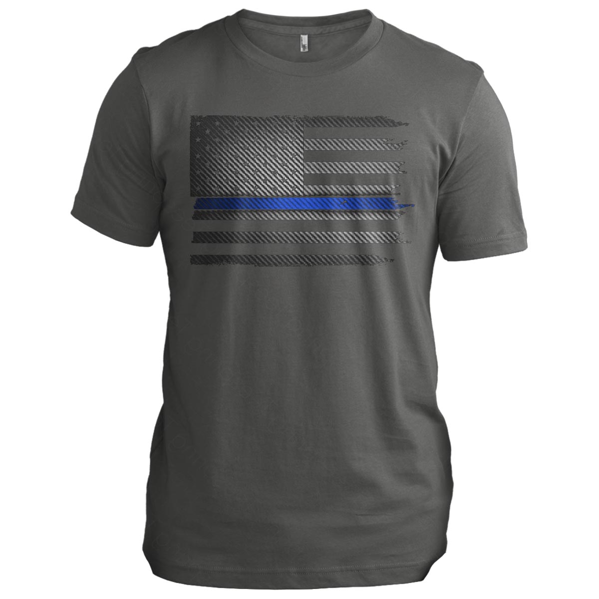 Thin Blue Line Carbon Flag