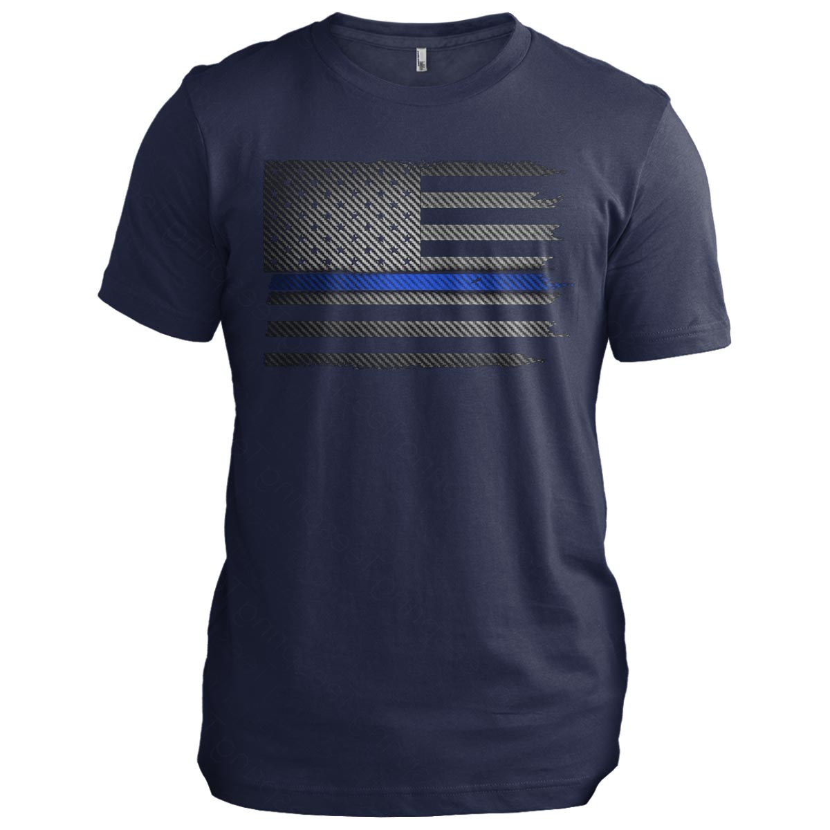Thin Blue Line Carbon Flag