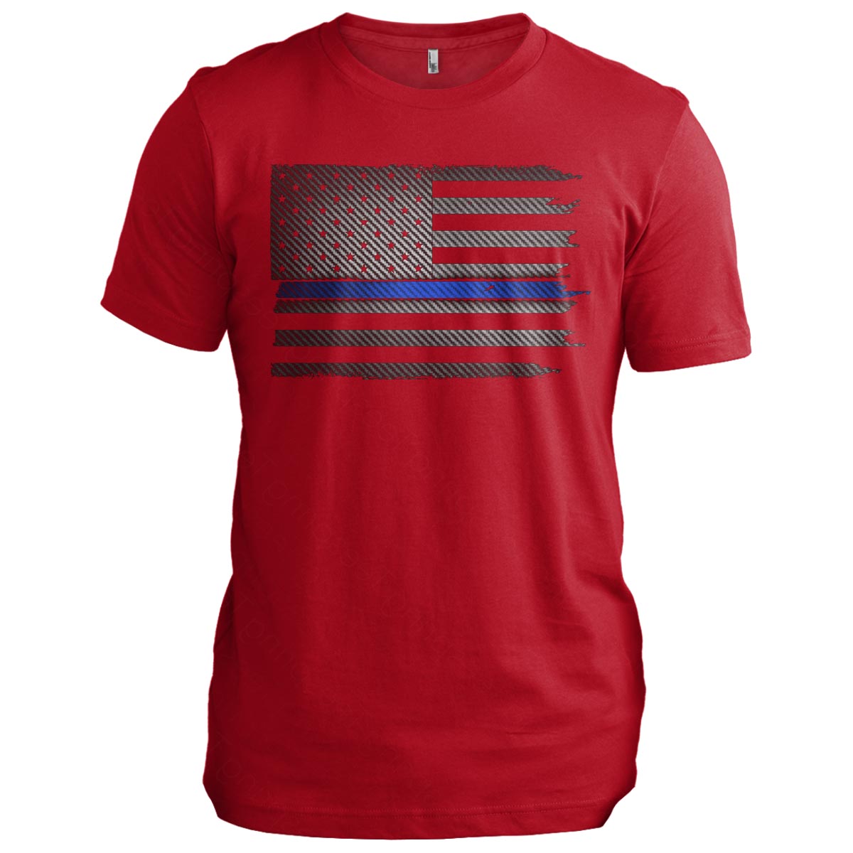 Thin Blue Line Carbon Flag